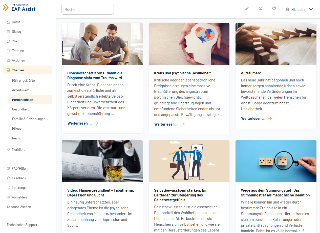 Screen mein.eap-assist